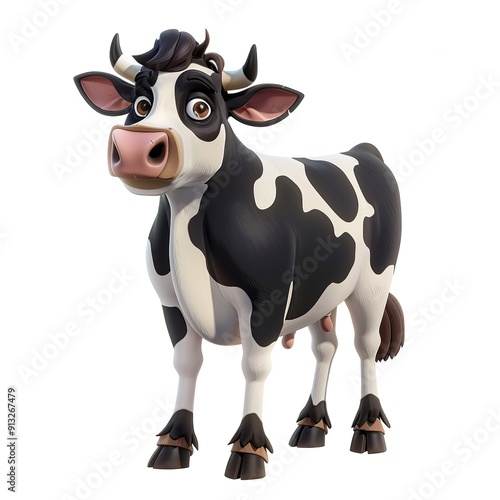 Cow Darkness element fantasy cartoon isolated whitebackground 16:9