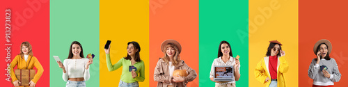Collage of young women with...