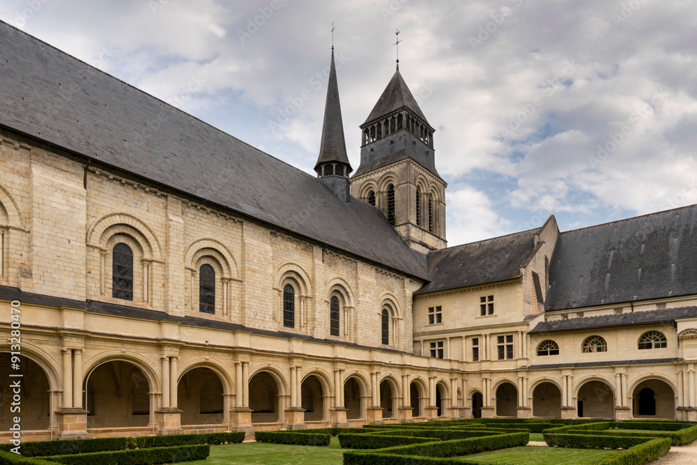 France - Fontevraud - Abbey Cloister and Gardens France - Fontevraud - Abbey Cloister and Gardens