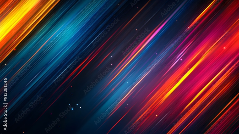 Abstract colorful speed lines on dark blue background. Abstract colorful speed lines on dark blue background.