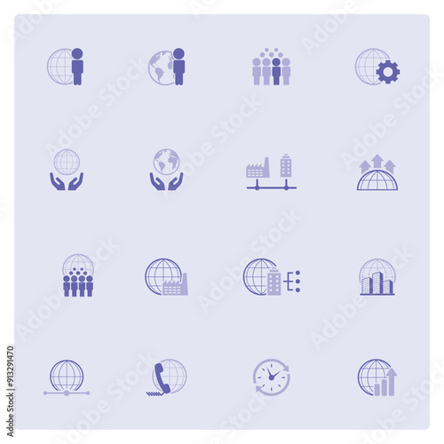 Universal business management and human resources icon set. Universal icons for web and mobile. Vector.	