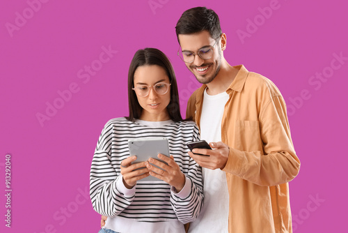 Young couple in eyeglasses ...