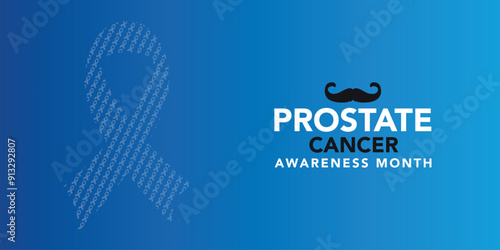 Prostate Cancer Awareness Month design template good for celebration usage. ribbon and mustache for man concept design template. flat ribbon design. vector eps 10.