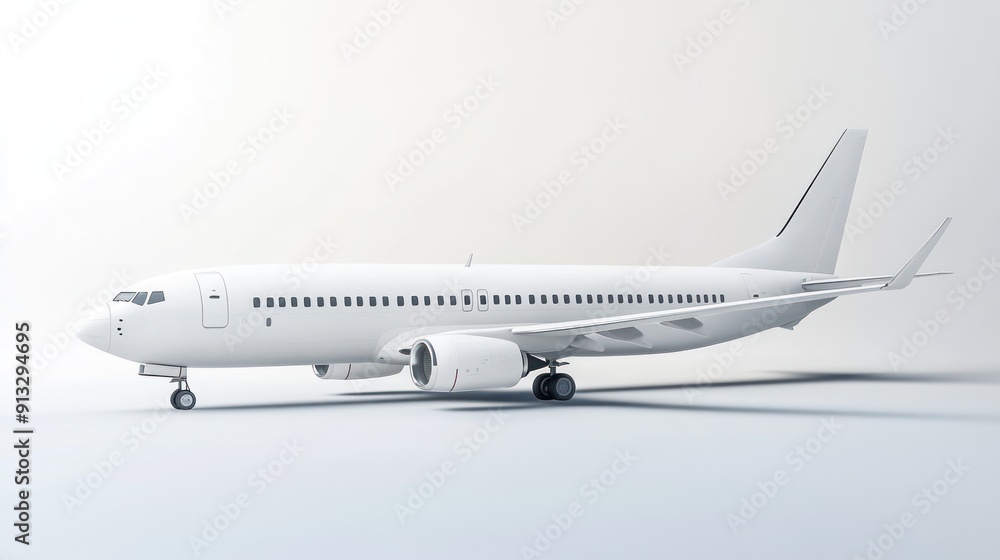 White Airplane on a White Background White Airplane on a White Background