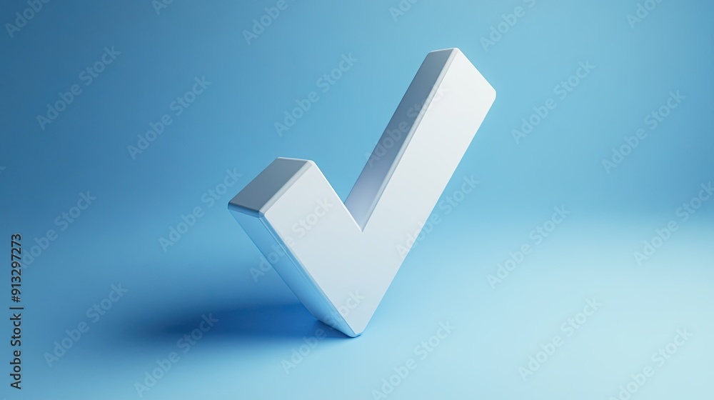 Minimalistic 3D check mark with ample copy space, perfect for highlighting achievements or approvals Minimalistic 3D check mark with ample copy space, perfect for highlighting achievements or approvals