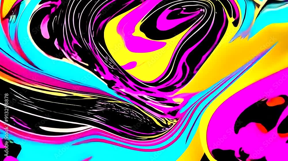 Abstract Silver Animation With Colorful Swirls Abstract Silver Animation With Colorful Swirls