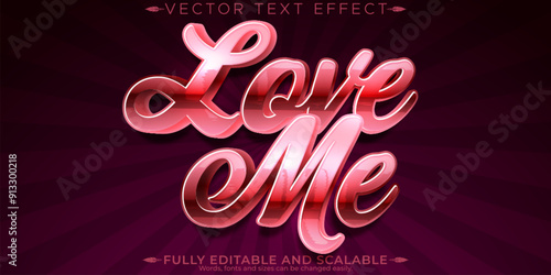 Love editable text effect, editable heart and romance text style
