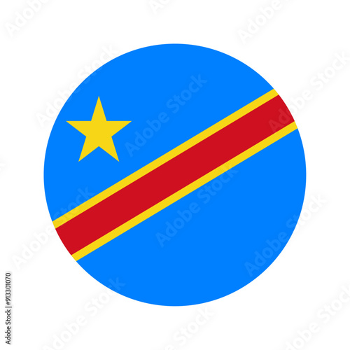Round Democratic Republic of the Congo flag icon