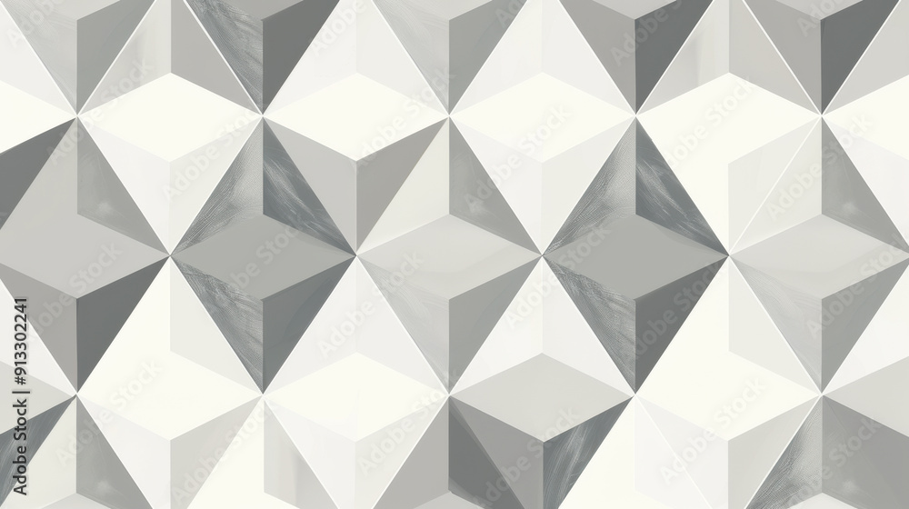 Fototapeta premium Geometric diamond pattern in grey and white
