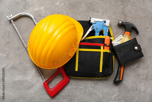 Composition with hardhat, c...