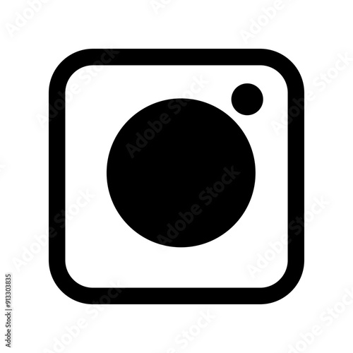 Camera lens icon in filled line style