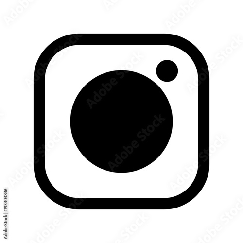 Camera lens icon in filled line style