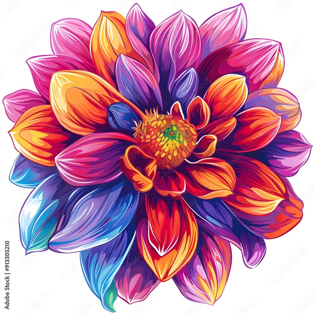 flower 3D fantasy rainbow digital vector flower 3D fantasy rainbow digital vector