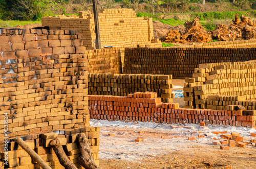 Tableau sur toile Traditional wood fired brick kiln in a village