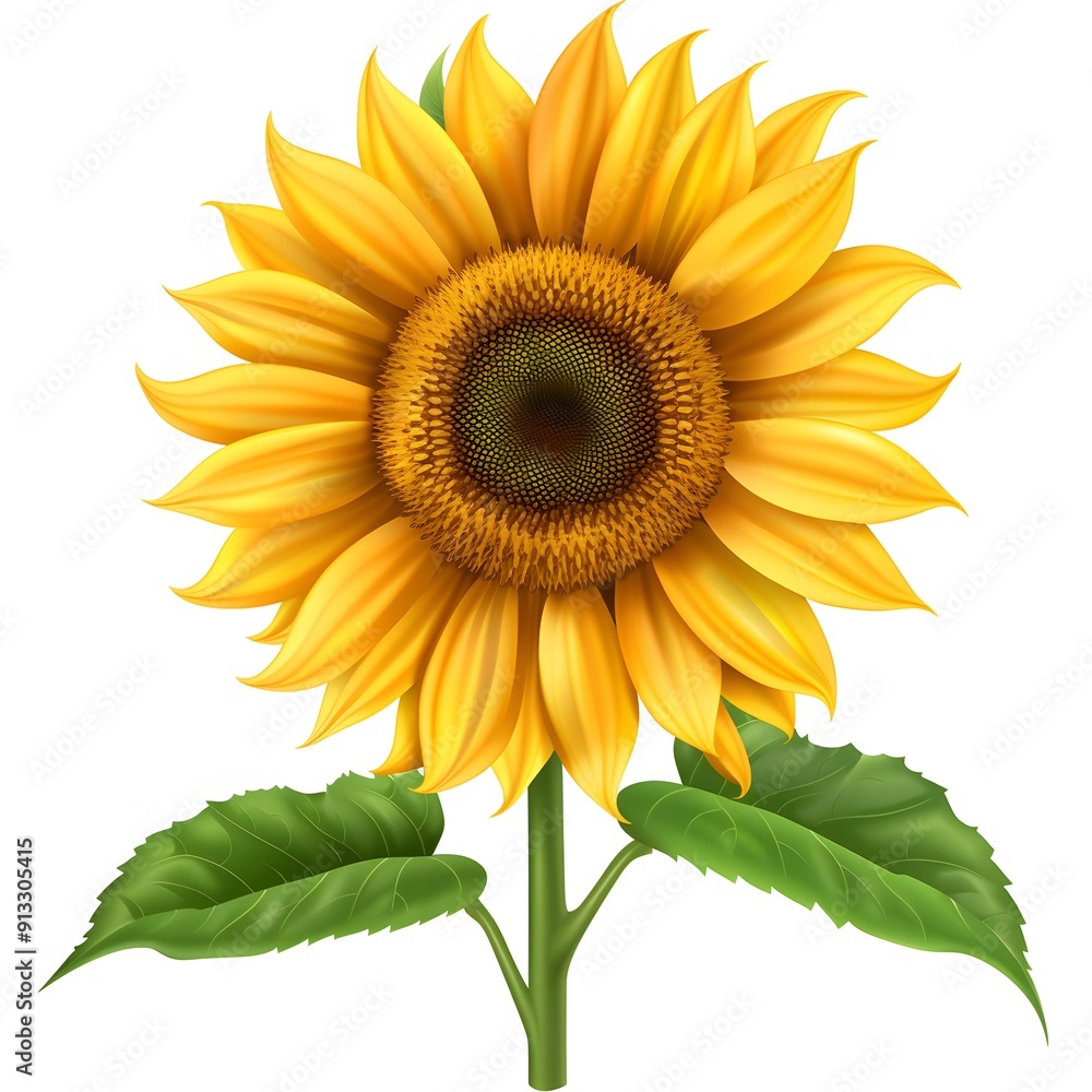 Obraz premium sunflower flora vector illustration