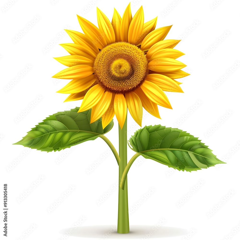 Obraz premium sunflower flora vector illustration