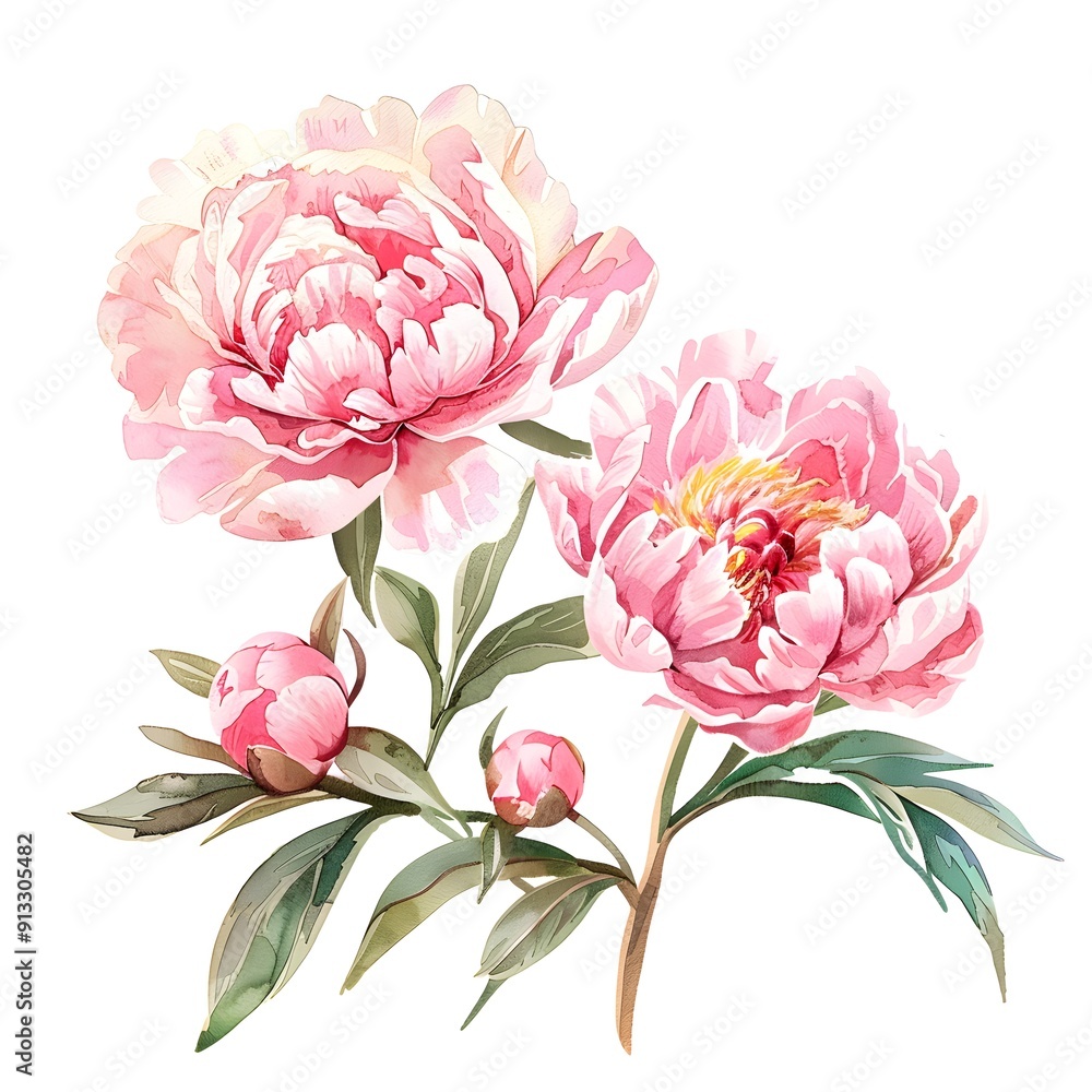 Fototapeta premium flower peony floral vector illustration garden bloom bunch