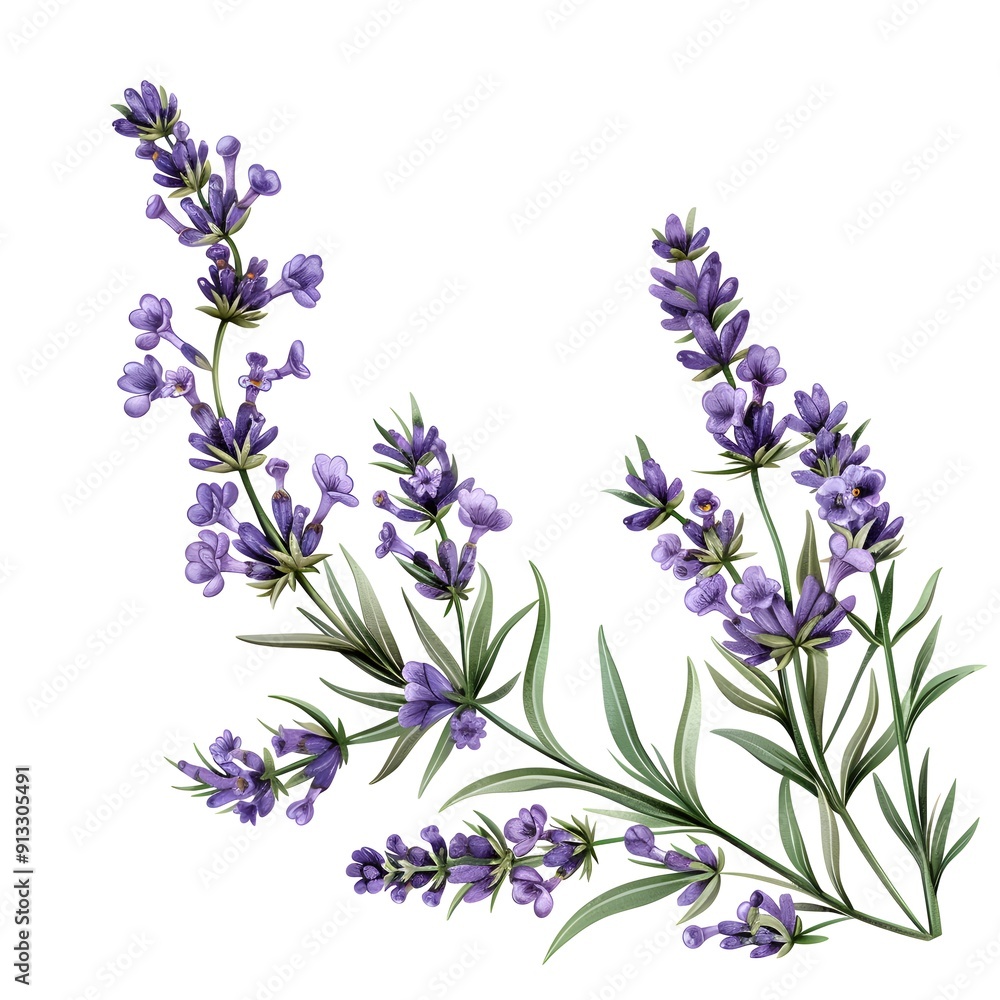 Obraz premium lavender flower vector illustration