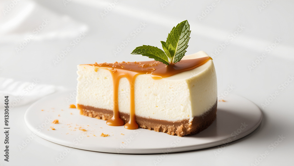 piece of cheesecake on plate piece of cheesecake on plate