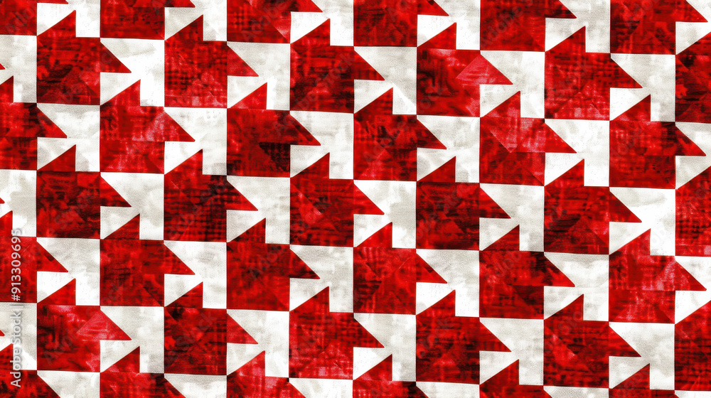 Houndstooth pattern in red and white Houndstooth pattern in red and white