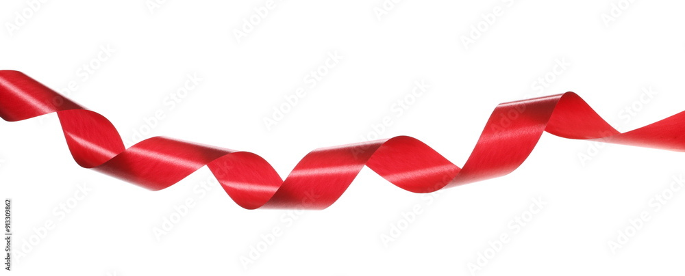 Red ribbon isolated on white backgroun