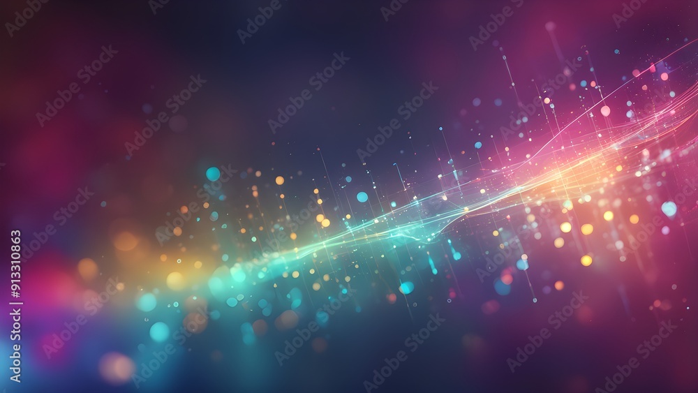 A colorful, abstract background with a line of dots A colorful, abstract background with a line of dots