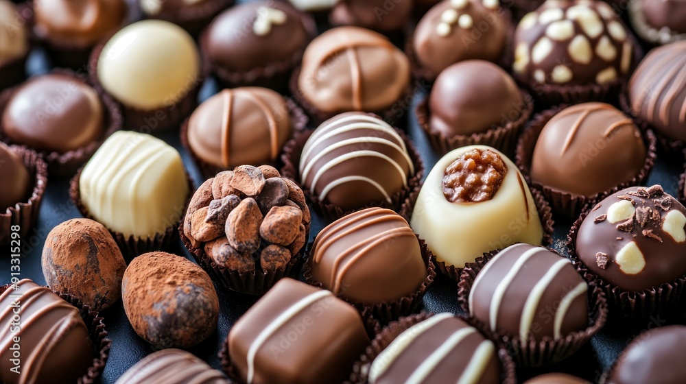 Assortment of Delicious Chocolate Confections Assortment of Delicious Chocolate Confections