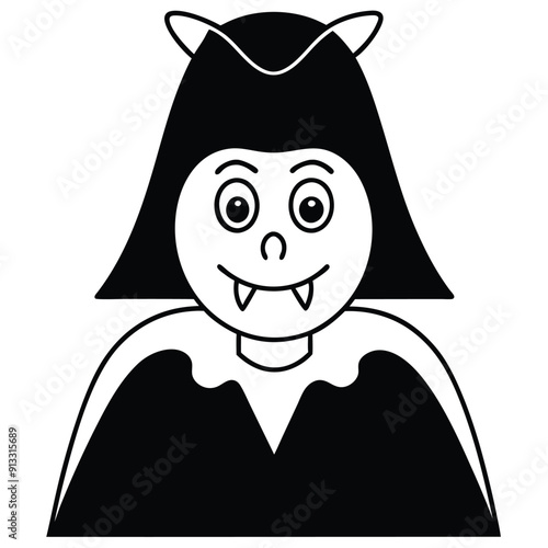 Horror Vector Icon Halloween Witch Line Art 