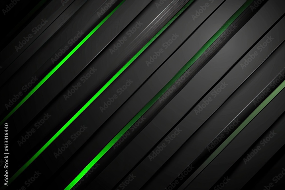 Obraz premium Abstract diagonal stripes in green and black. Perfect for backgrounds and designs requiring a modern look.