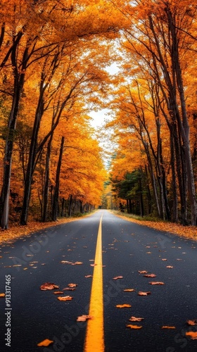 Wallpaper Mural Autumn breeze, vibrant colors, scenic routes, dynamic action, inviting Torontodigital.ca