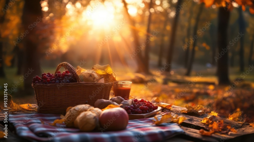 Autumn picnic, vibrant colors, cozy setting, joyful scenes, inviting Autumn picnic, vibrant colors, cozy setting, joyful scenes, inviting