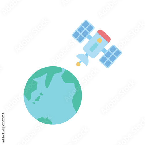 地球と人工衛星