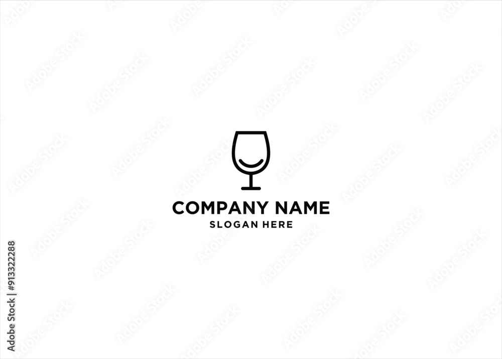 wine glass with smile logo design vector illustration template wine glass with smile logo design vector illustration template