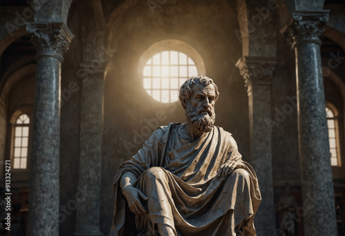 Statue of the ancient Greek philosopher Aristotales.
