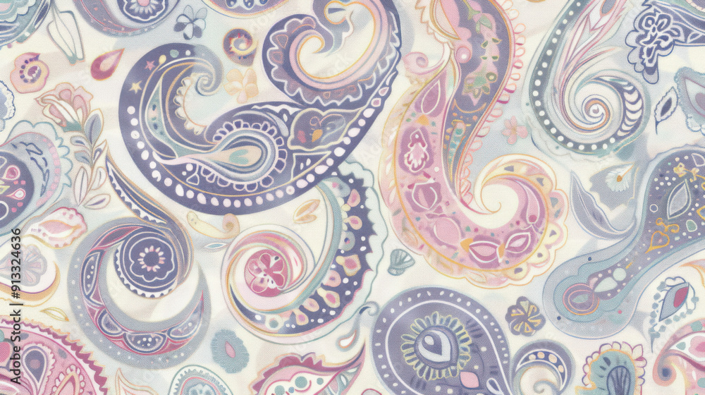 Paisley pattern with pastel colors Paisley pattern with pastel colors