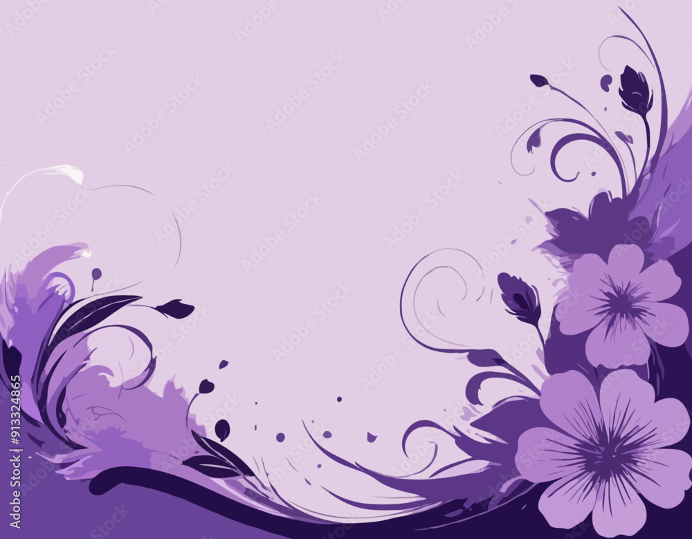 Floral Design with Copy Space - Rich Purple, Lavender Floral Design with Copy Space - Rich Purple, Lavender