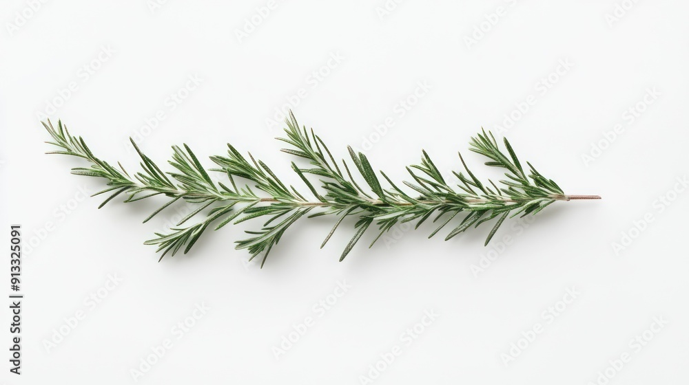 Rosemary Sprig on White Background Rosemary Sprig on White Background