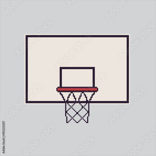 Pixel art illustration Basket Ring. Pixelated Basketball Ring. Basketball Ring icon pixelated for the pixel art game and icon for website and video game. old school retro.