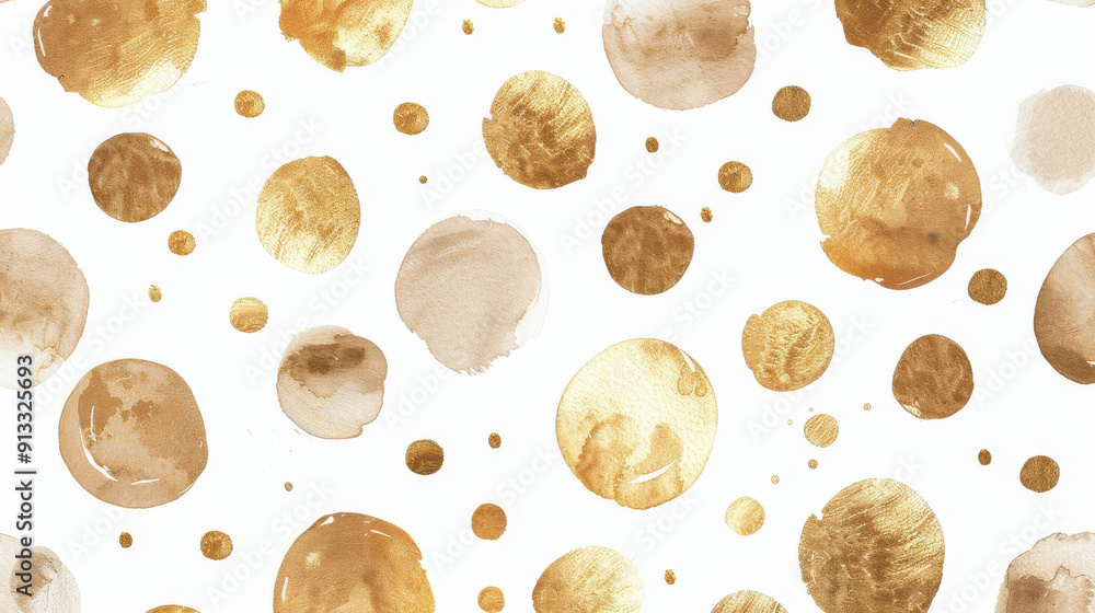 Polka dot pattern in gold and white Polka dot pattern in gold and white