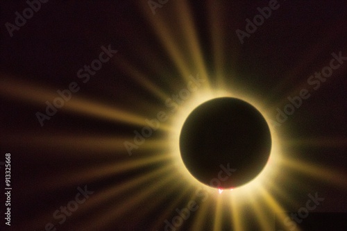 Quadro su tela A close up photo of the total eclipse in Jefferson, Ohio.