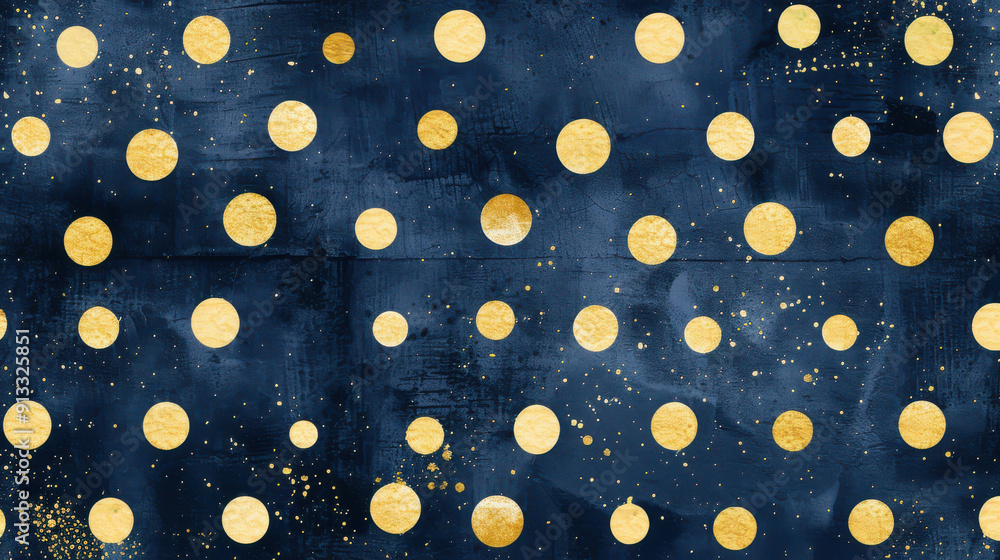 Polka dot pattern in navy and gold Polka dot pattern in navy and gold