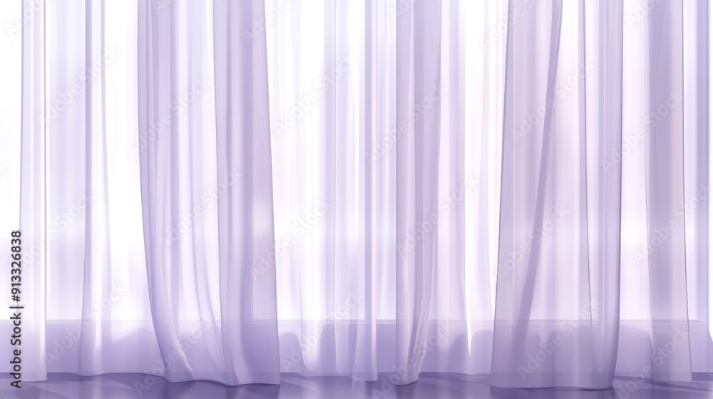 Obraz premium Light Filtering Through Sheer Curtains