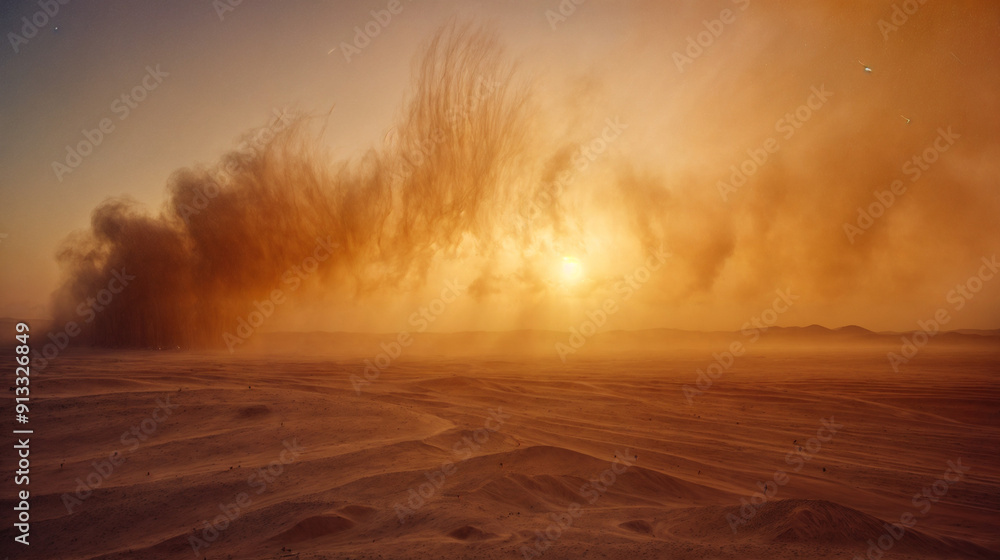 a beautiful desert sandstorm at sunset a beautiful desert sandstorm at sunset