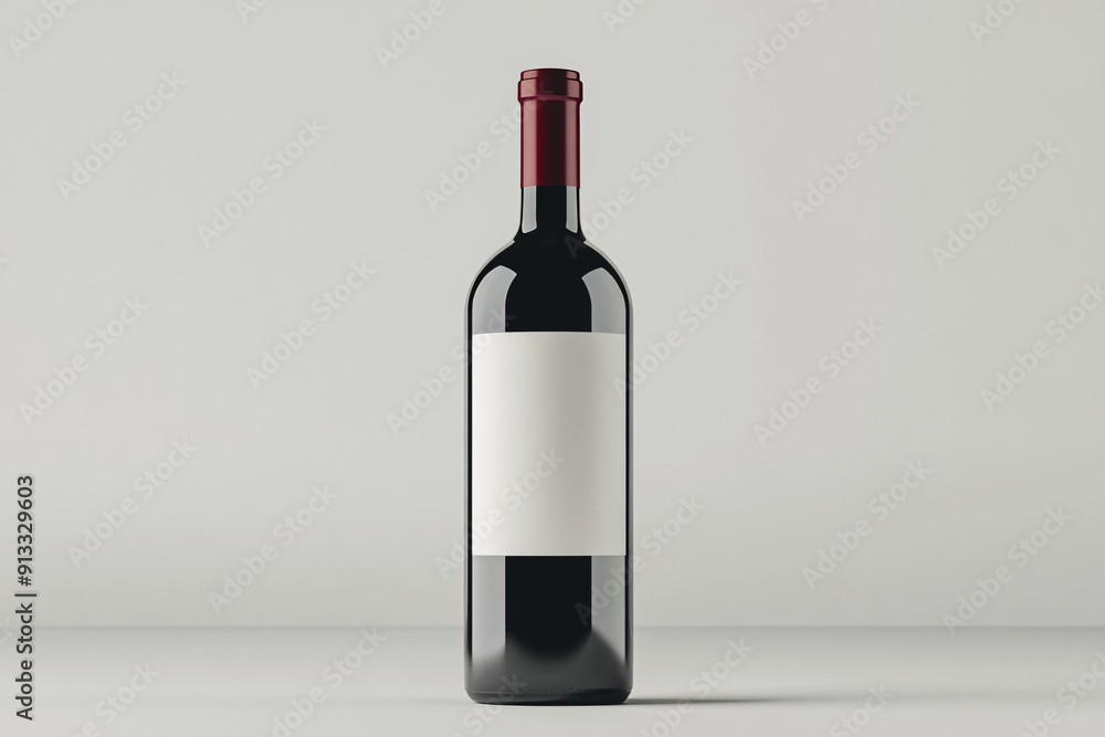 3d rendering of red wine bottle with blank white label 3d rendering of red wine bottle with blank white label