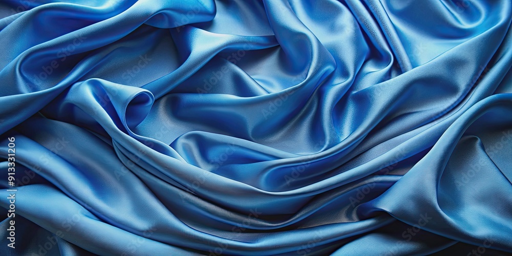 Close-up of flowing blue fabric showing texture and graceful folds, blue, fabric, flowing, texture, graceful, folds Close-up of flowing blue fabric showing texture and graceful folds, blue, fabric, flowing, texture, graceful, folds