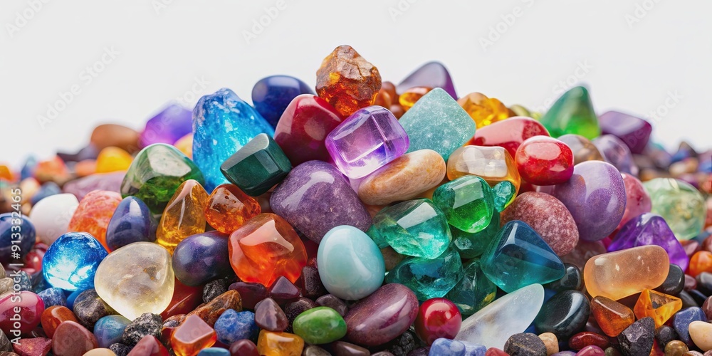 Colorful pile of gemstones and crystals shining in symmetry, symmetric, splendor, colorful, gemstones, crystals, pile Colorful pile of gemstones and crystals shining in symmetry, symmetric, splendor, colorful, gemstones, crystals, pile