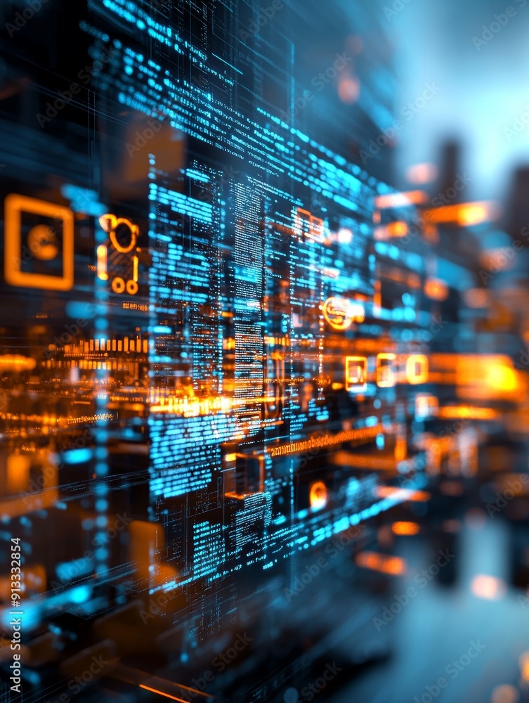 Futuristic Holographic Financial Review in Corporate Tech Setting with Insufficiency Highlighted - Modern Design Concept Futuristic Holographic Financial Review in Corporate Tech Setting with Insufficiency Highlighted - Modern Design Concept