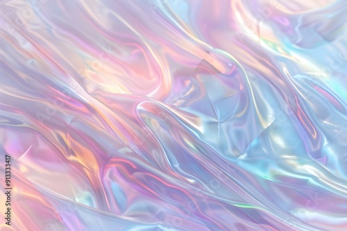 Holographic pastel rainbow background, Hshoot for social media and Instagram stories. Soft hologram texture, iridescent colors, pastels. White soft cream color, ethereal, iridescence/opalescence.