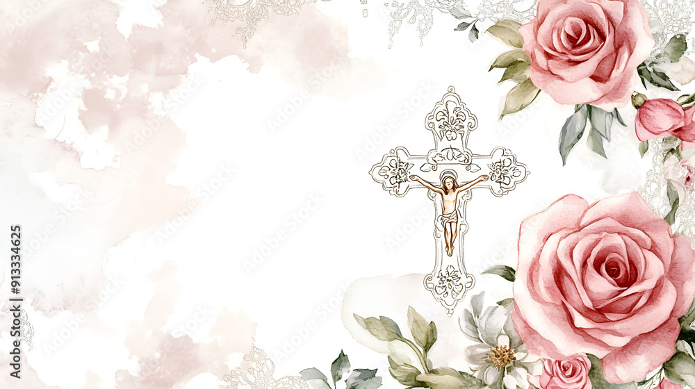 fondo claro con espacio de copia con flores decorativas en color rosa y ...