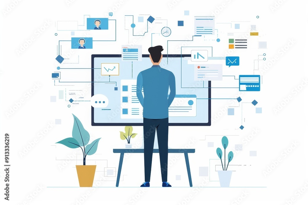 Manager organizing workflow and delegating tasks for efficient project management Manager organizing workflow and delegating tasks for efficient project management